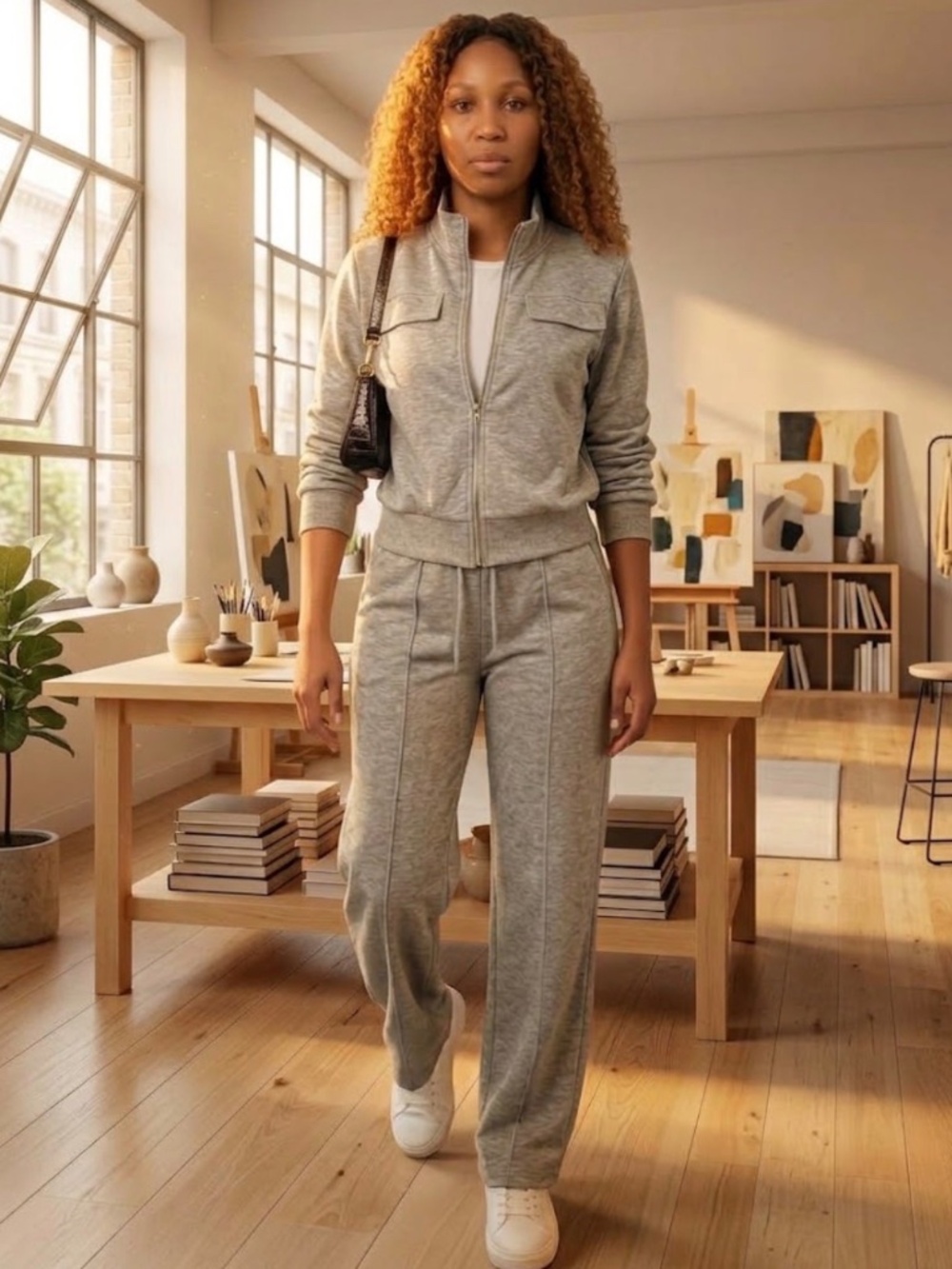 chic two-piece tracksuit set